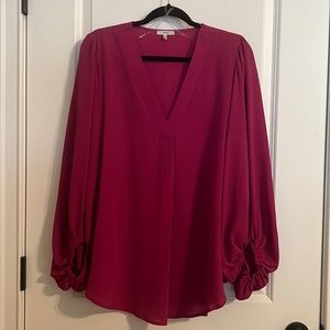 Jodifl Magenta Long Sleeve Blouse Size Large **FREE SHIPPING**